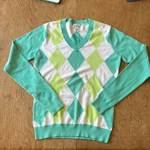 Light Green, Teal and White sweater